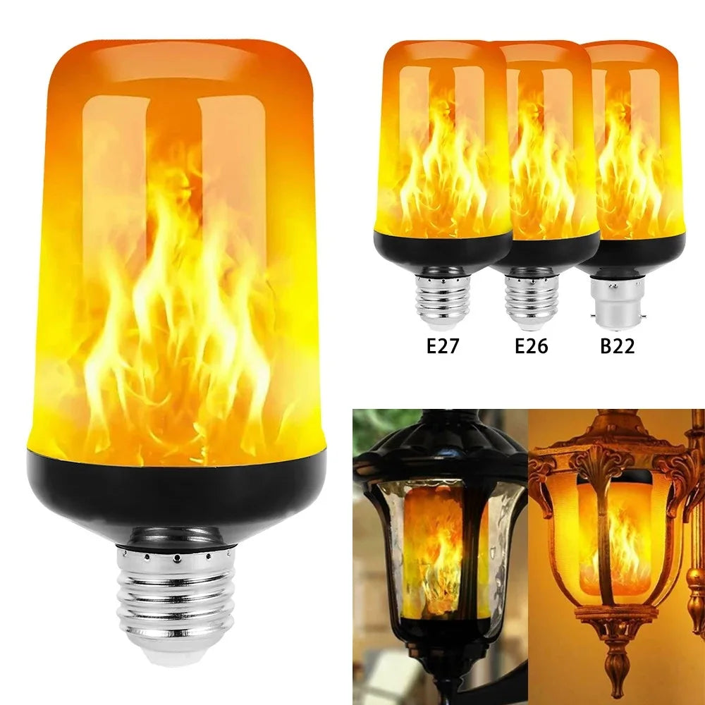 B22 E27 LED Flame Light Bulbs 4 Modes Party LED Flame Effect Light Simulation Fire Light Bulb Festival Garden Decor light