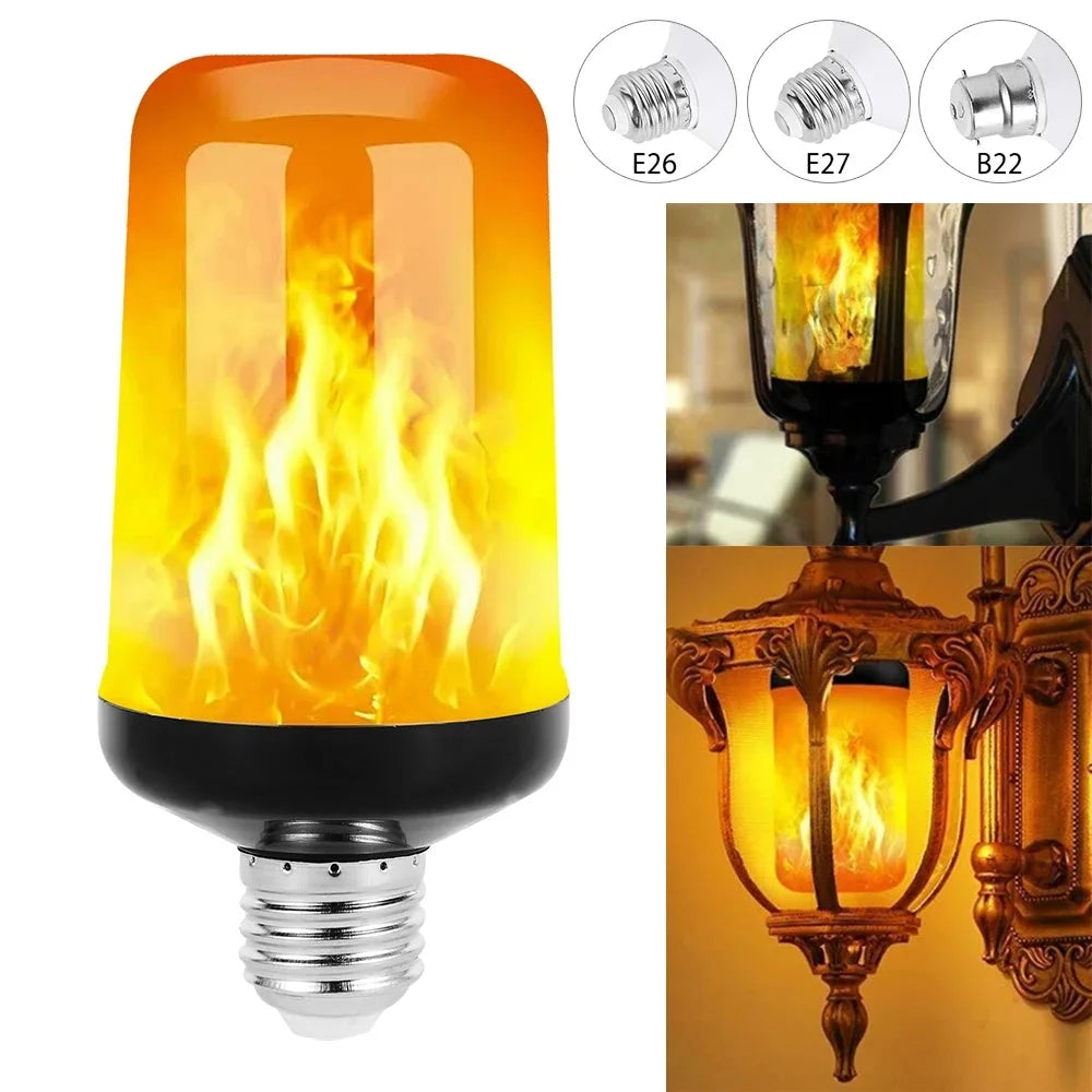 B22 E27 LED Flame Light Bulbs 4 Modes Party LED Flame Effect Light Simulation Fire Light Bulb Festival Garden Decor light