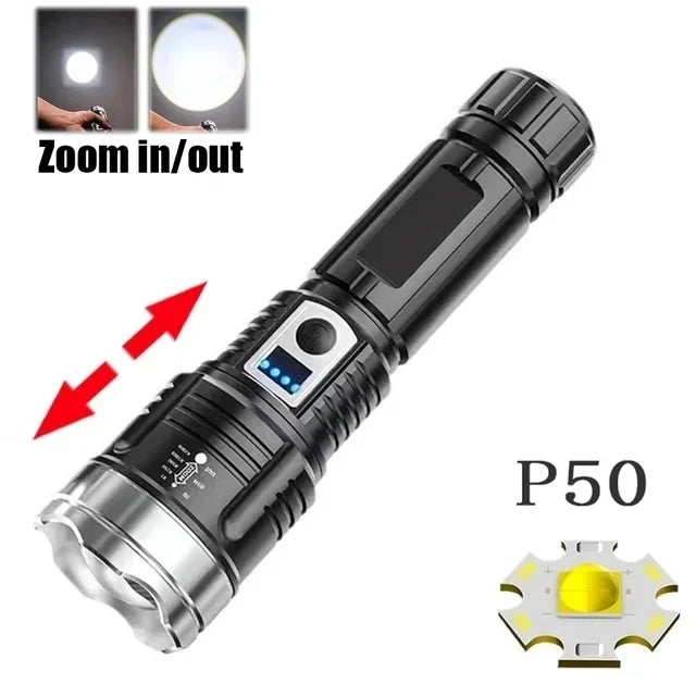 High Strong Power Led Flashlights Tactical Emergency Battery USB Torch