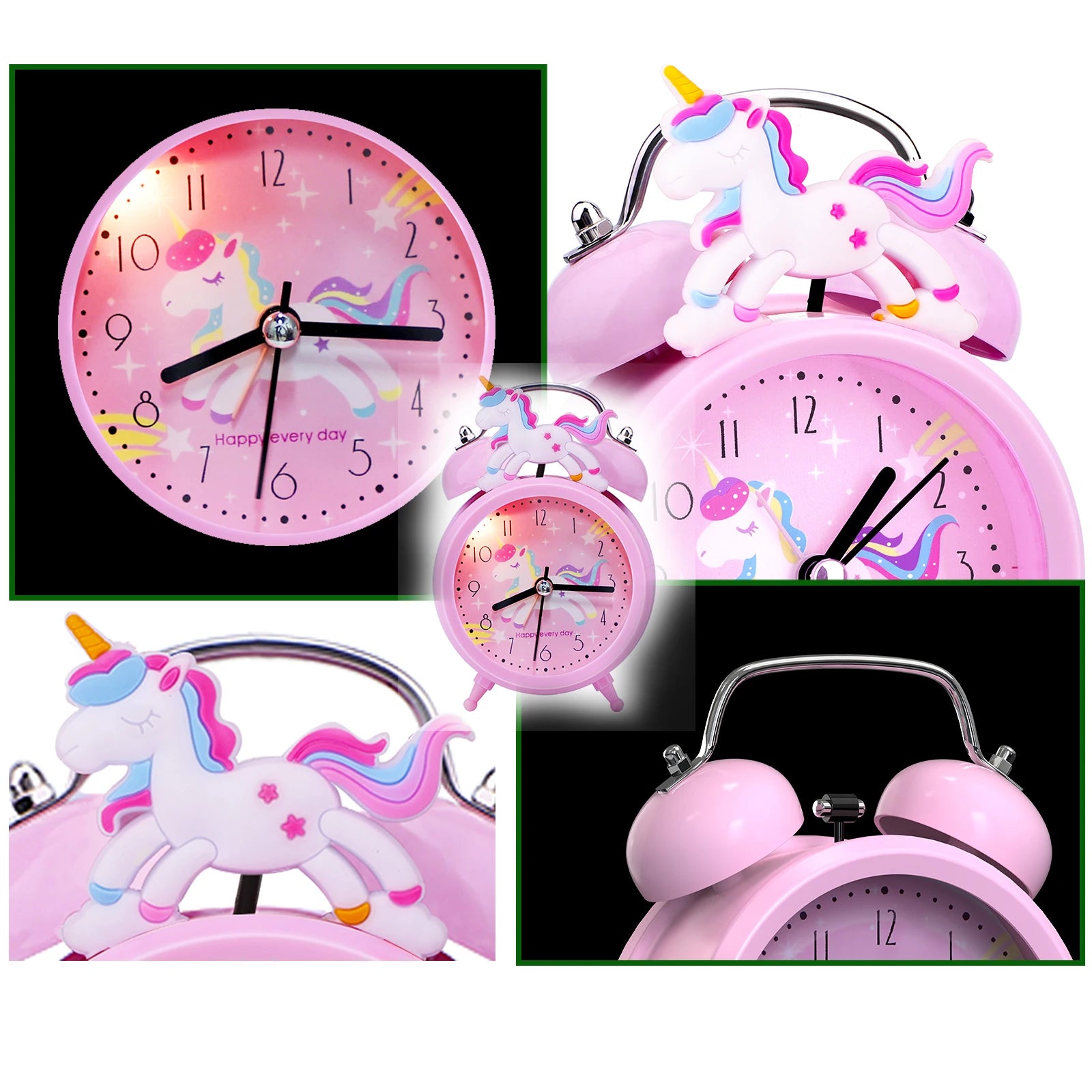 Pink Unicorn Children's Alarm Clock Cartoon Desktop