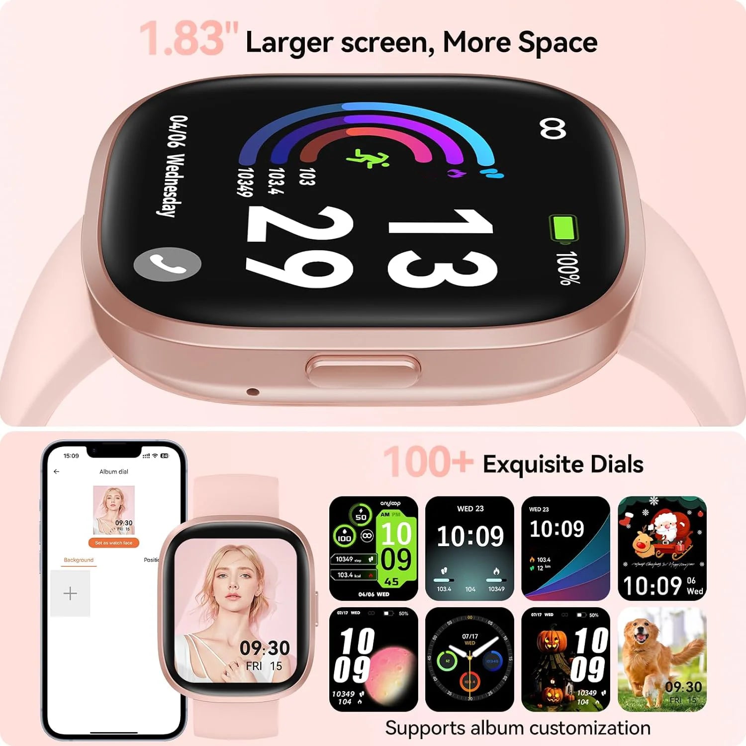 Smart Watch(Answer/Make Call), 1.83" HD