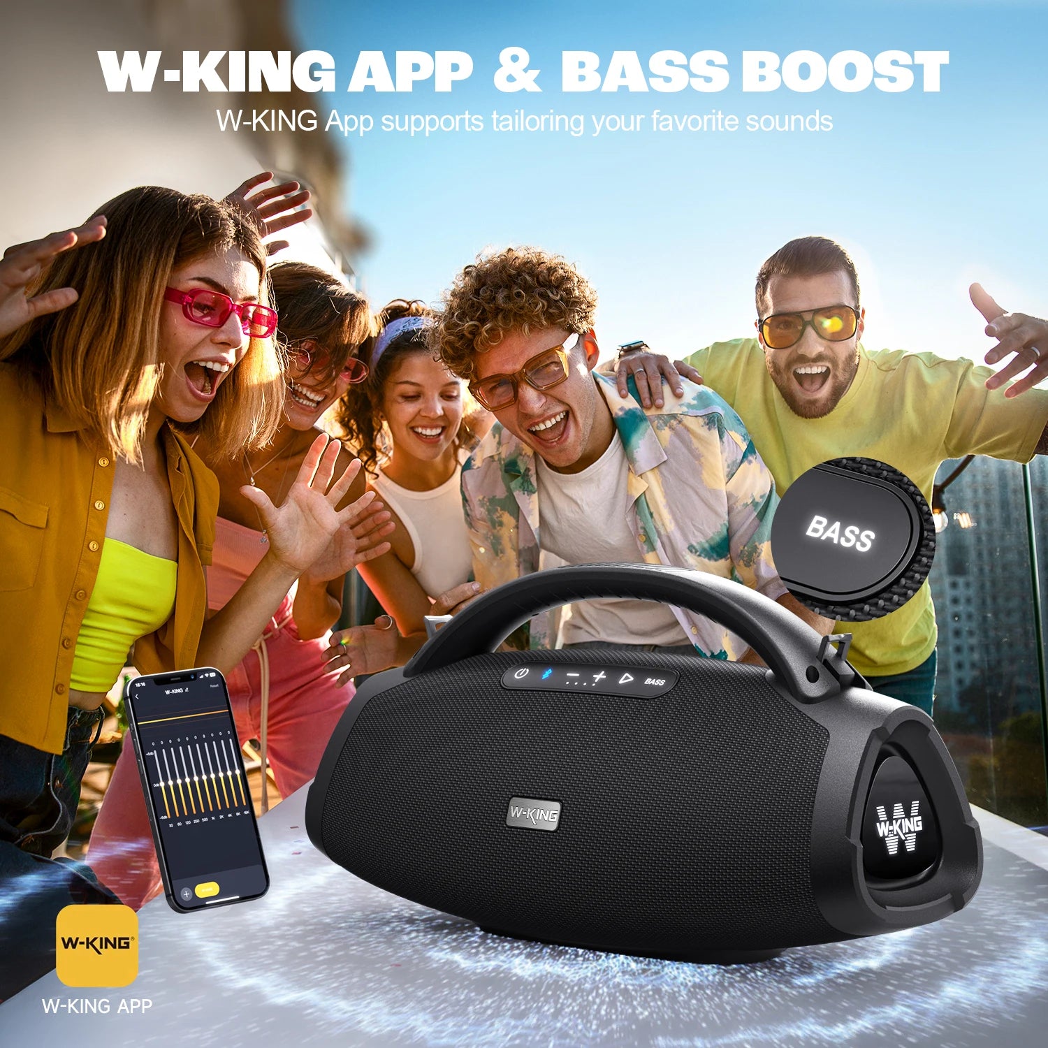 W-KING 200W RMS Portable Bluetooth Speakers