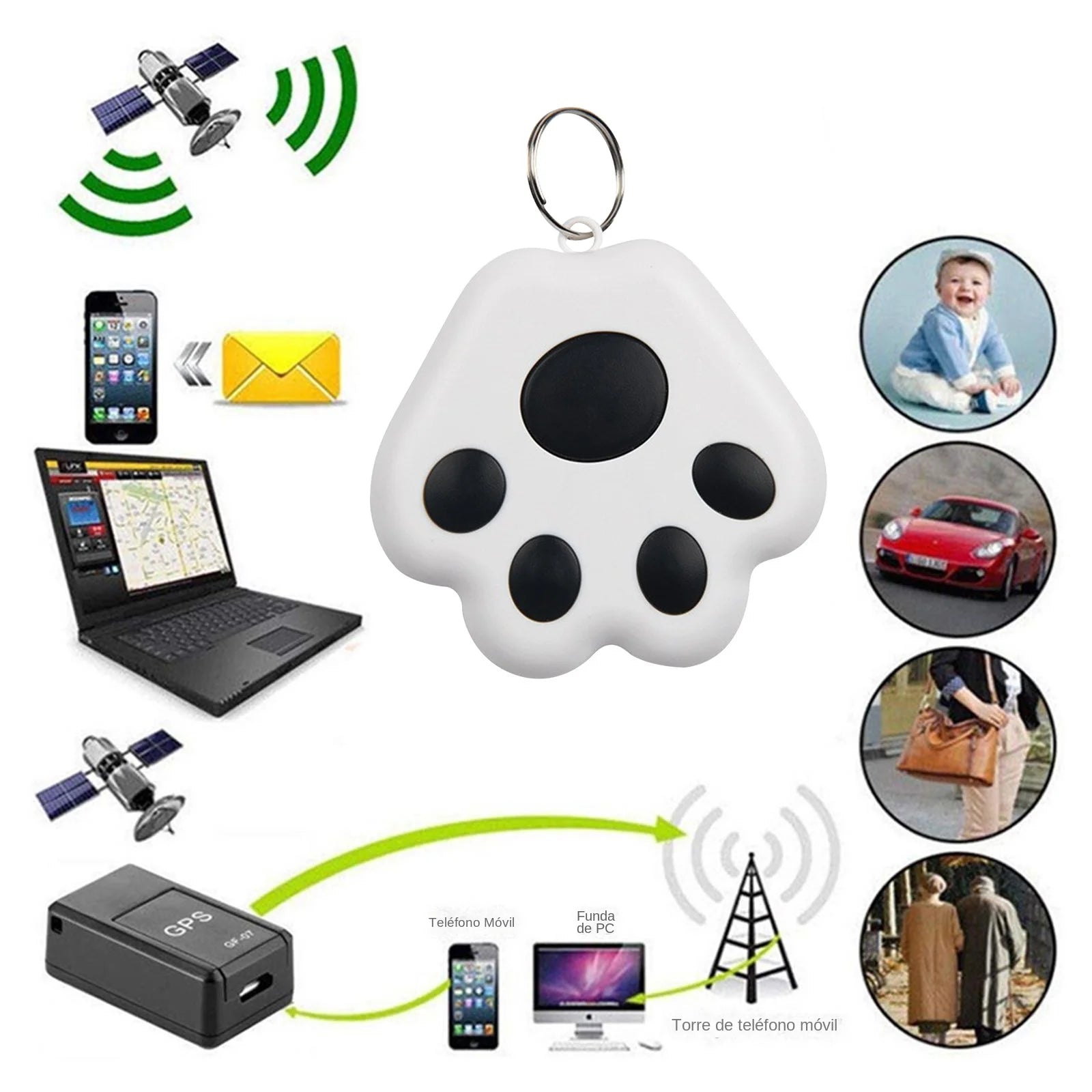 Mini GPS Tracker Bluetooth 5.0 Anti-Lost Device Pet Kids Bag Wallet