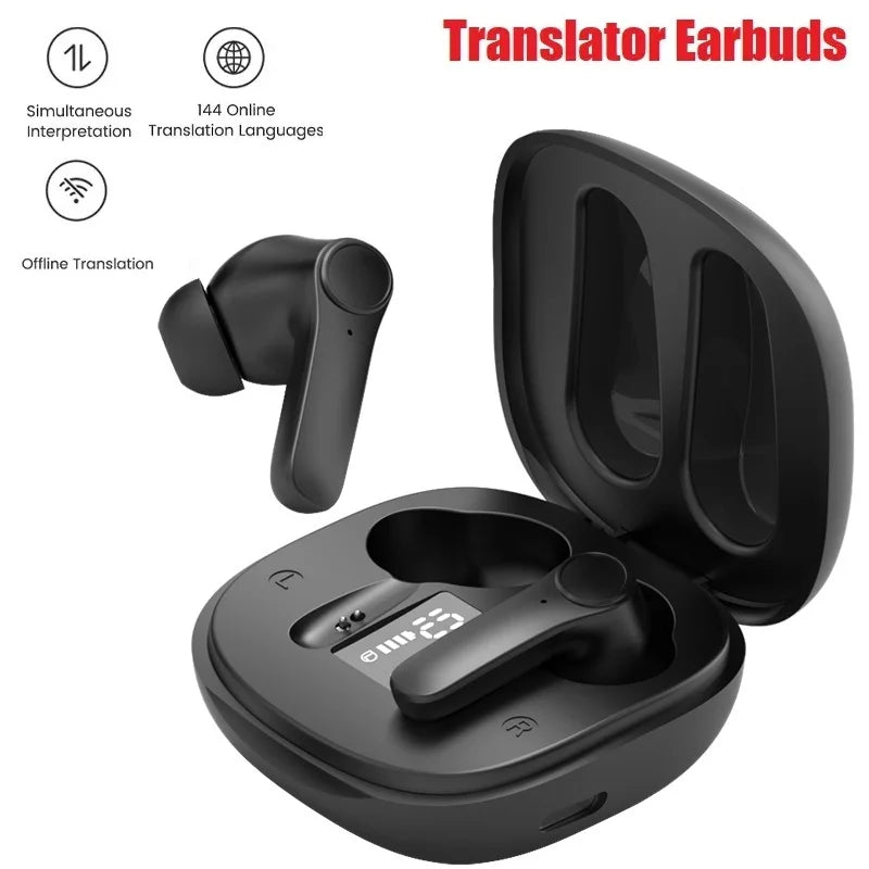 New 144 Languages Smart  Translate Earbuds  Real Time Voice Translator Support Online OffLine 4 Translation Mode 98% Accuracy