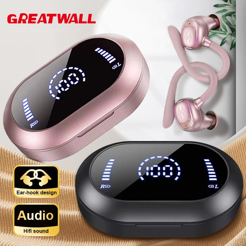 GREATWALL Wireless Bluetooth Earphones HiFi Stereo Headphones Sports