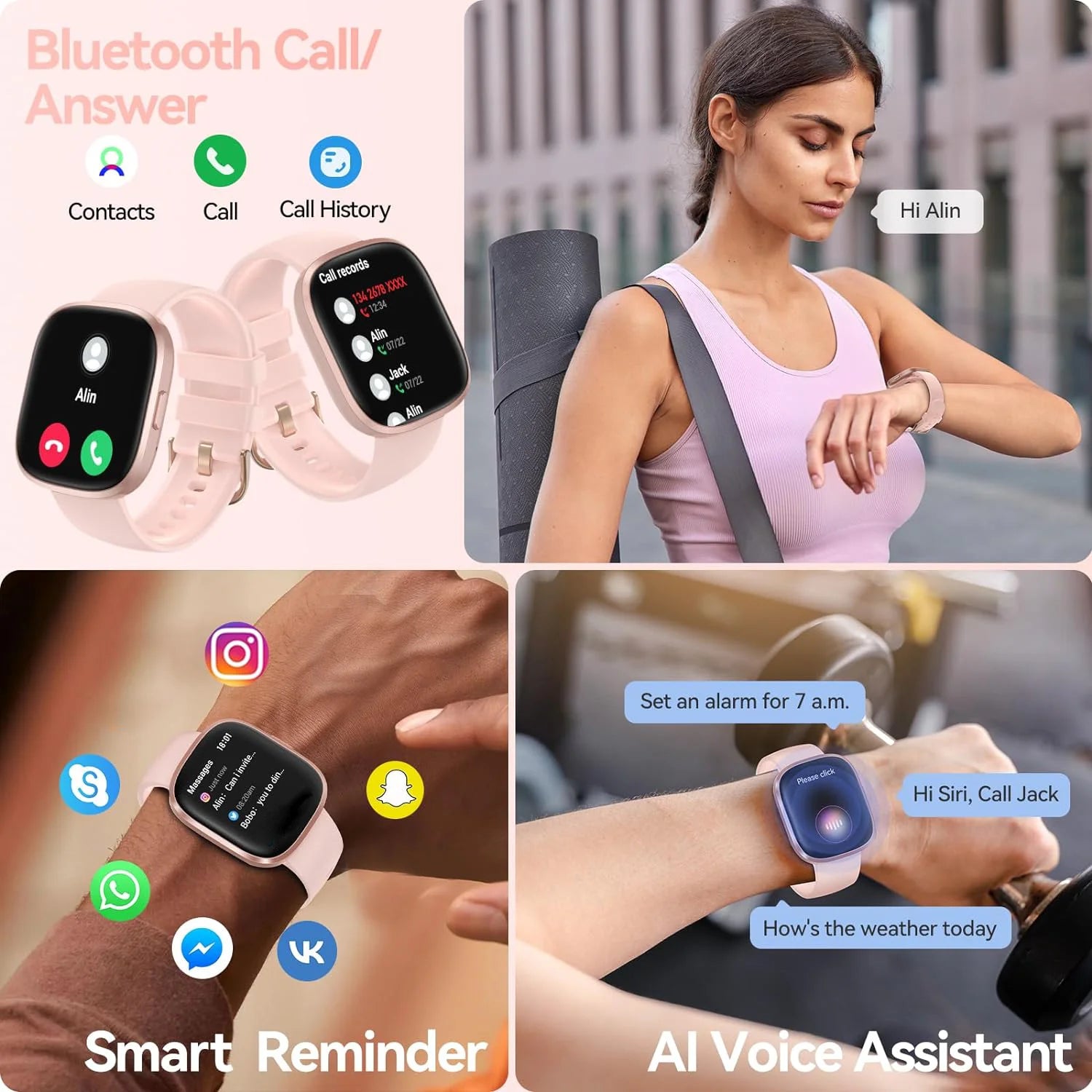 Smart Watch(Answer/Make Call), 1.83" HD