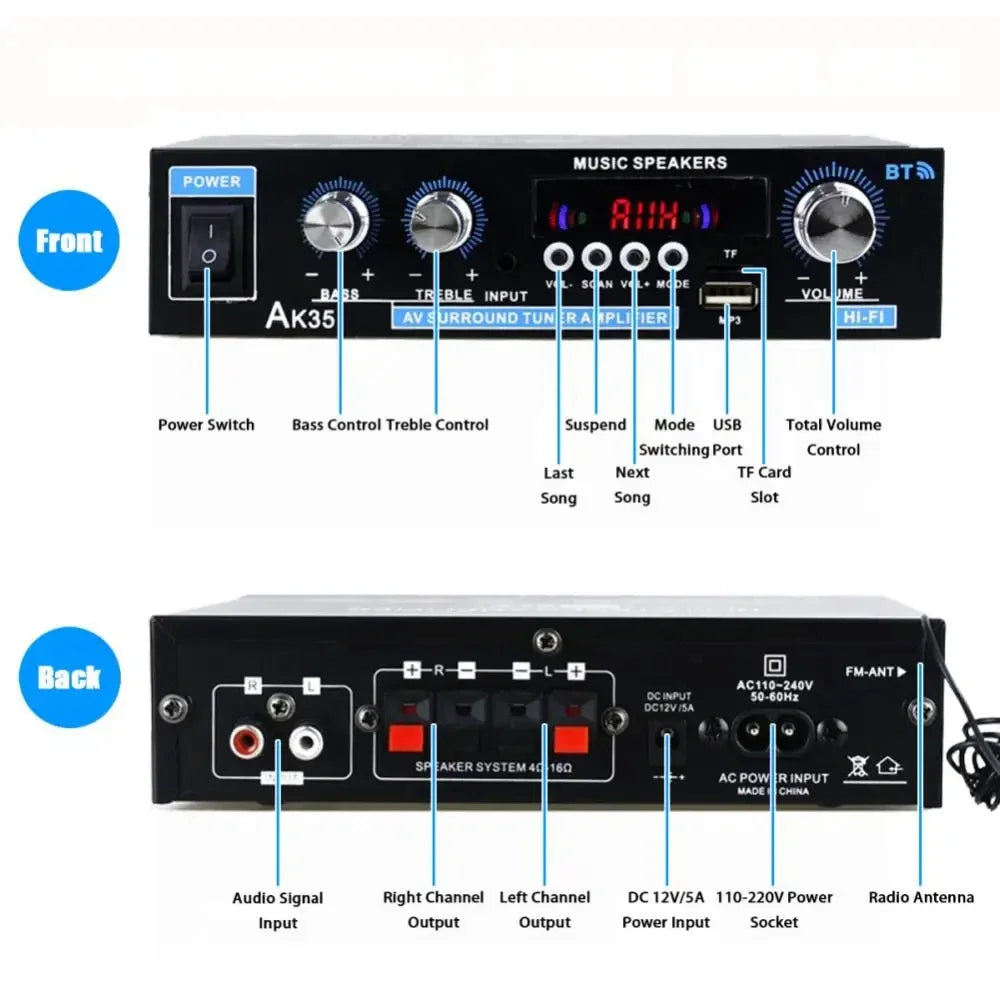 HiFi Digital AK35 Bluetooth Amplifier