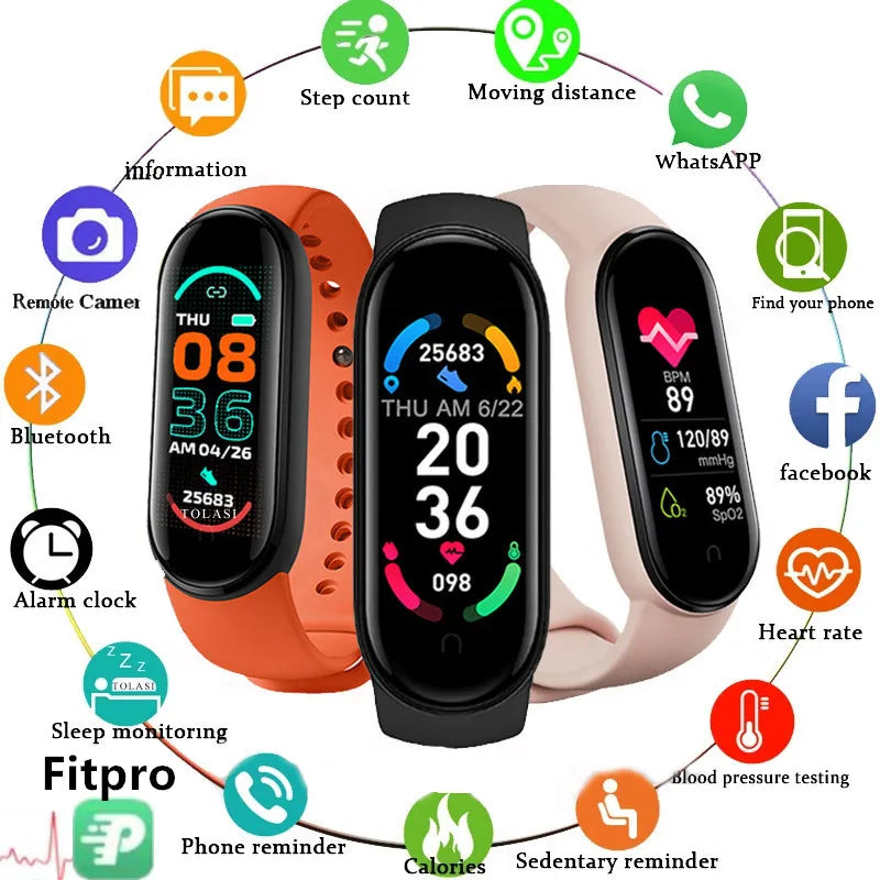 M6 Smart Watch  Fitness Smart Bracelet