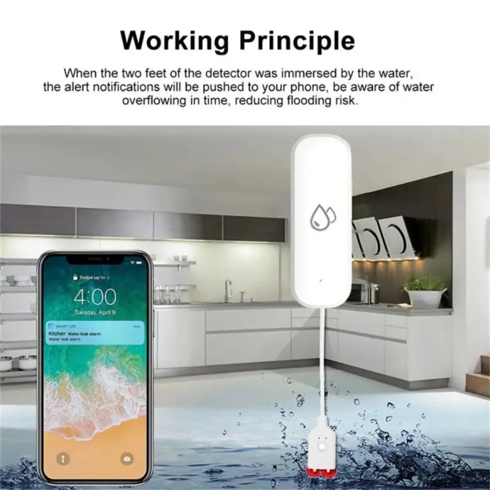 Tuya WiFi Water Sensor Leakage Alarm Flood Leak Detector