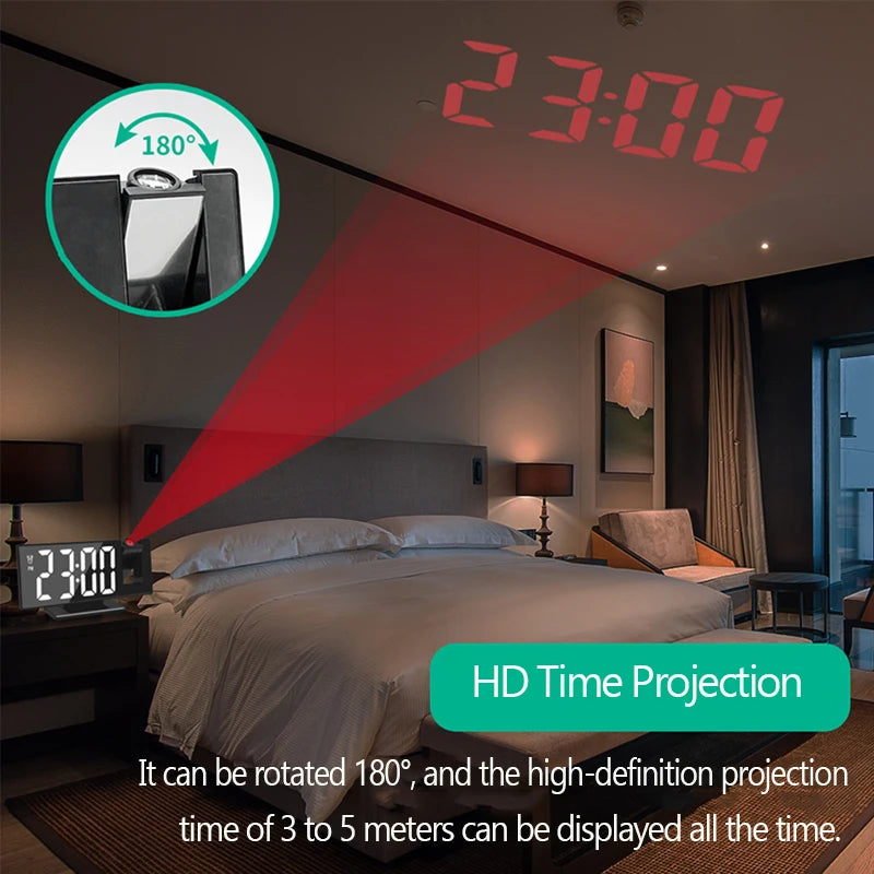 LED Digital Smart Alarm Clock USB Clock Bedroom Bedside Snooze Function