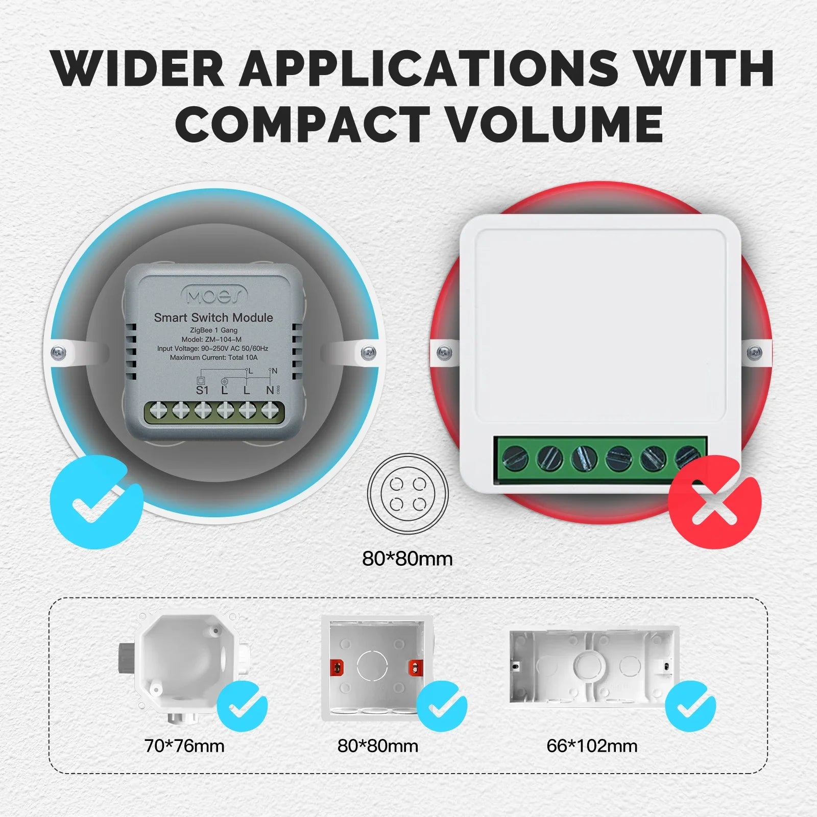 MOES Star Ring Series Mini Tuya WiFi/Zigbee Smart Switch