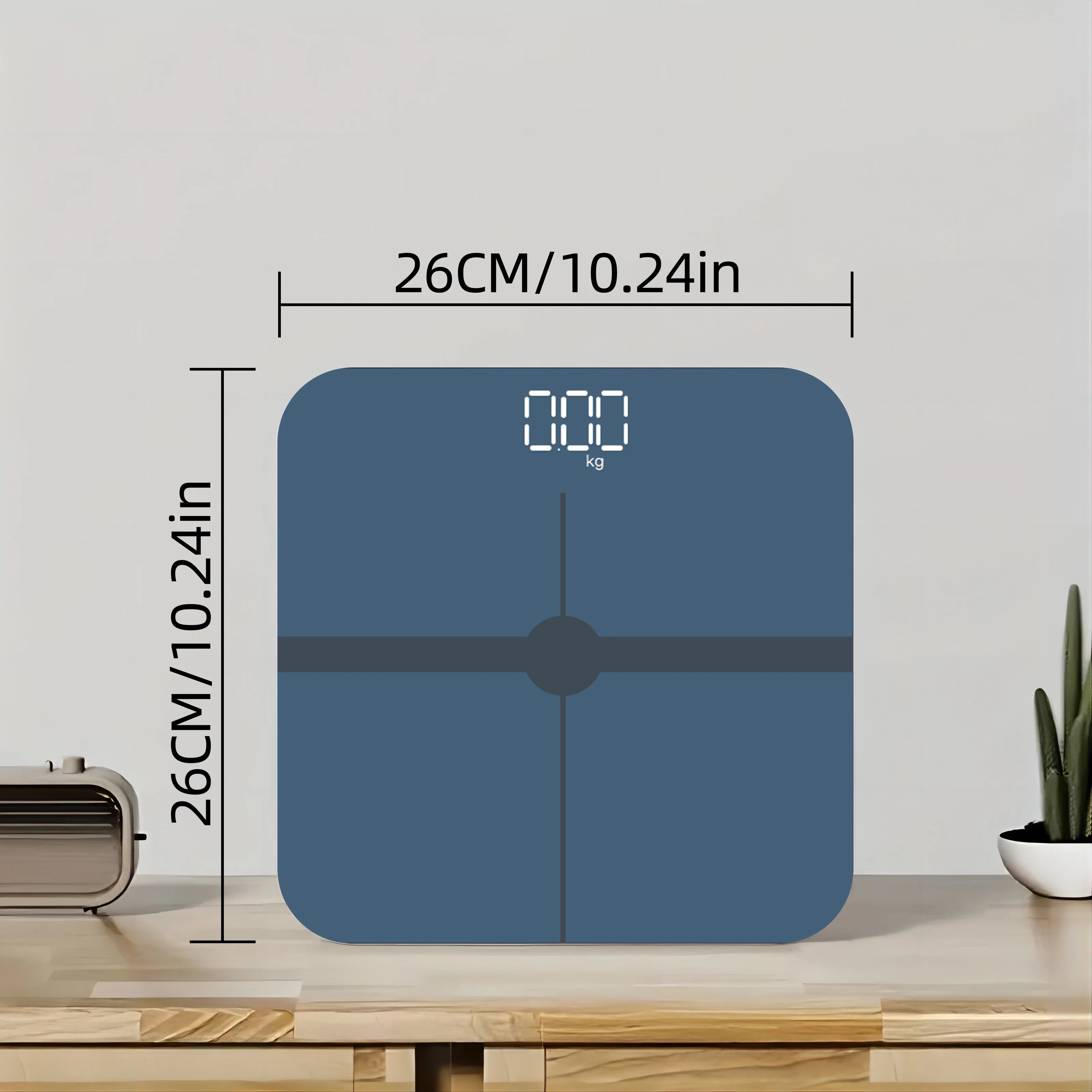 Blue Digital Bathroom Scale for Body Weight, Smart Scale with LCD Display,Temperature