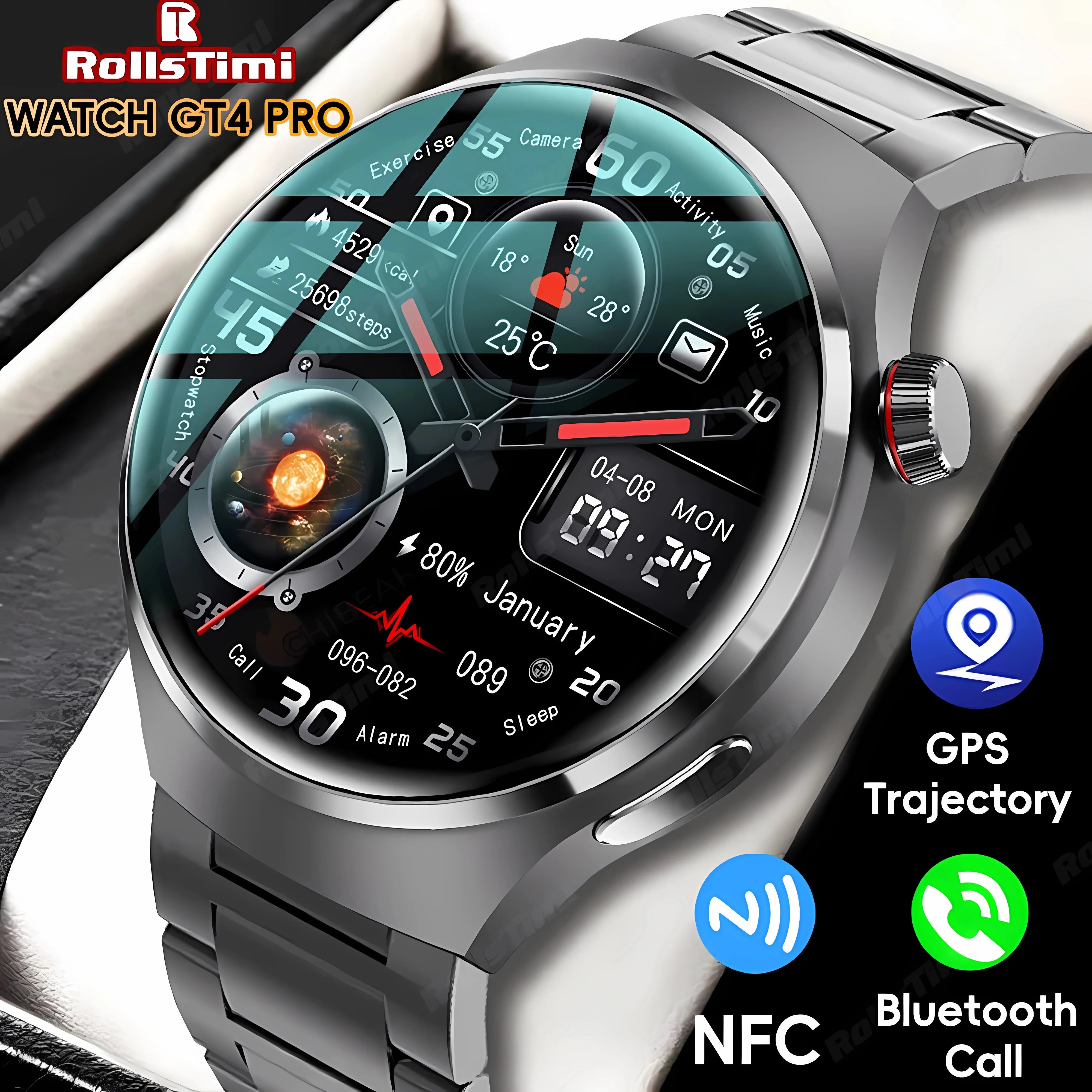 2024 New Smart Watch Heart rate Health Monitor Bluetooth GPS Tracker Waterproof  SmartWatch Men For HUAWEI GT4 Pro