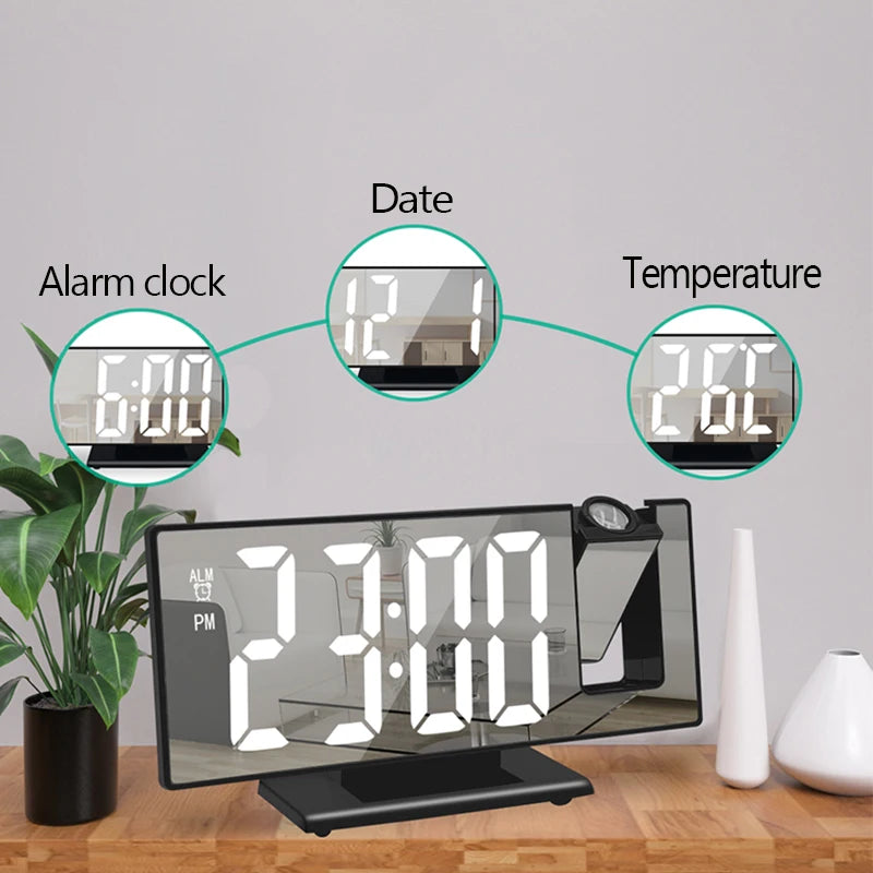 LED Digital Smart Alarm Clock USB Clock Bedroom Bedside Snooze Function