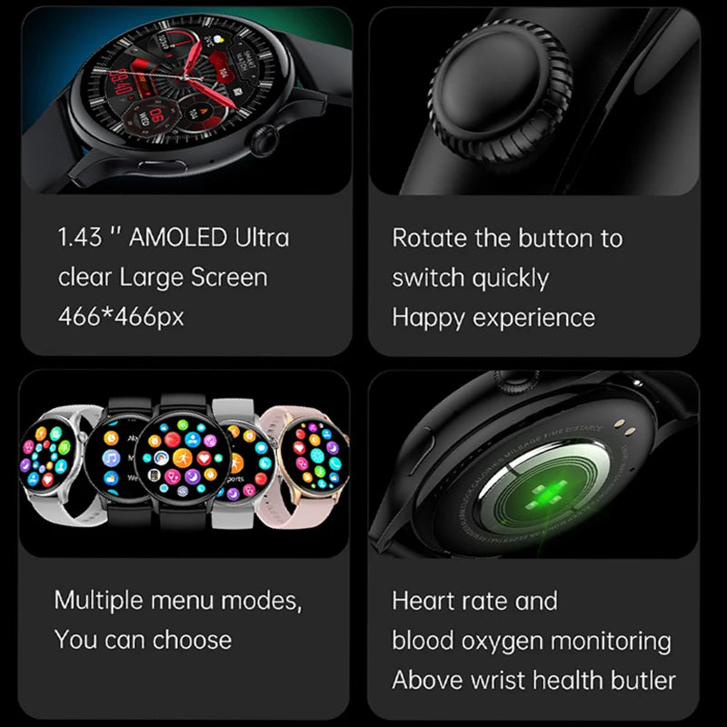 2024 AMOLED Smart Watch Ladies Screen Always Show Voice Calling For Xiaomi