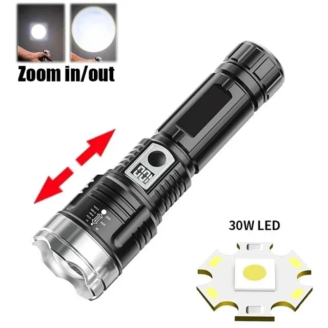 High Strong Power Led Flashlights Tactical Emergency Battery USB Torch