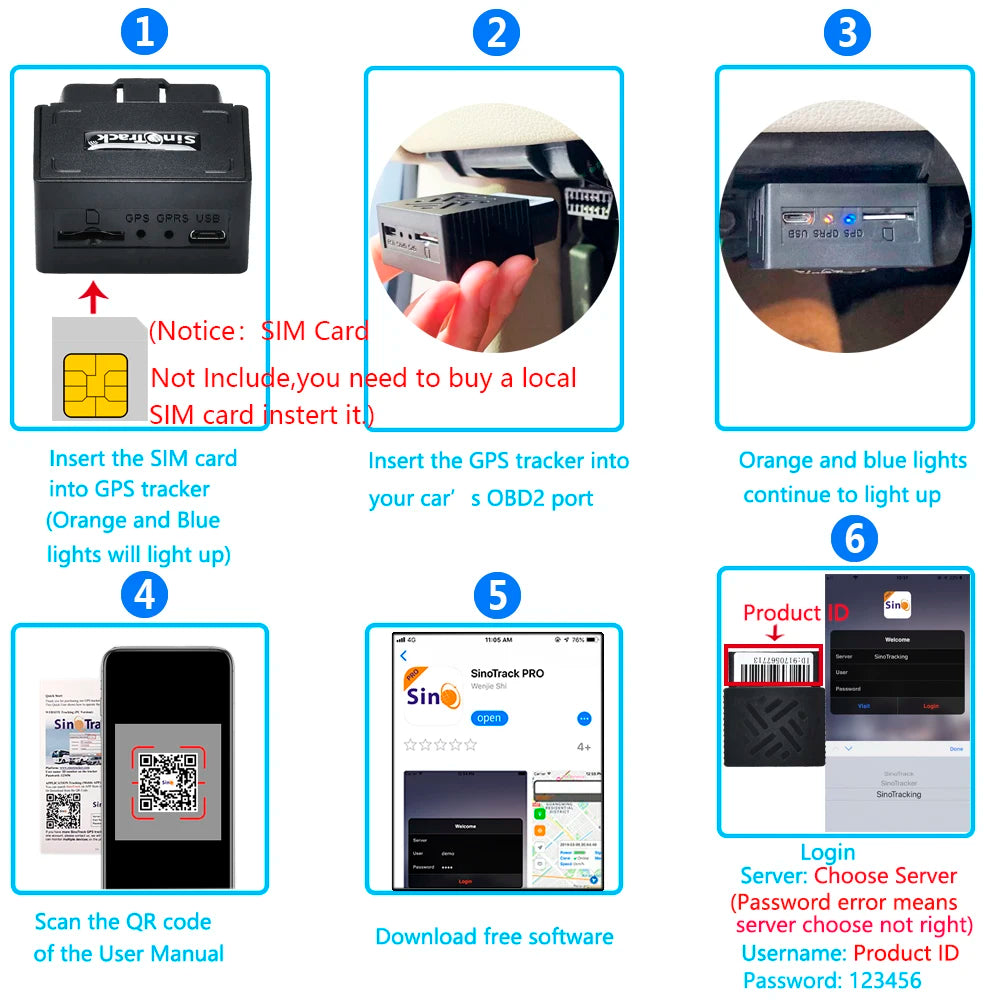 OBD II GPS Tracker 16PIN OBD Plug Car Play