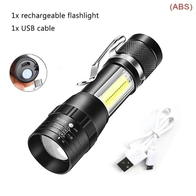 High Strong Power Led Flashlights Tactical Emergency Battery USB Torch