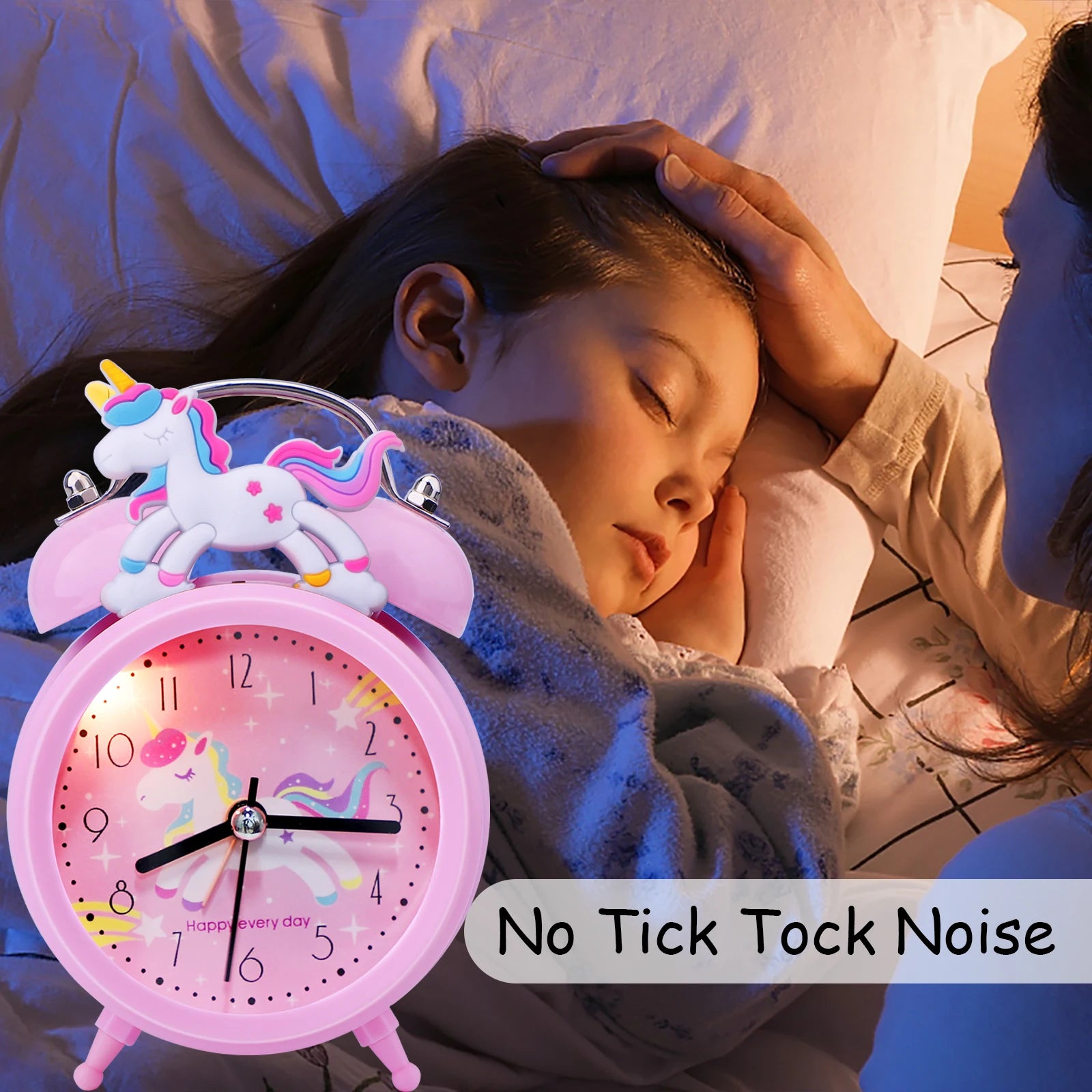 Pink Unicorn Children's Alarm Clock Cartoon Desktop