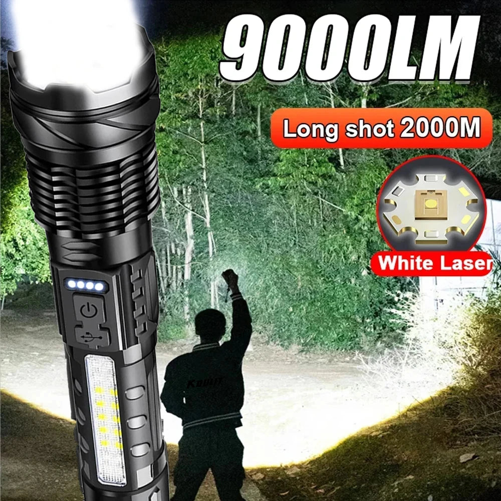 High Strong Power Led Flashlights Tactical Emergency Battery USB Torch