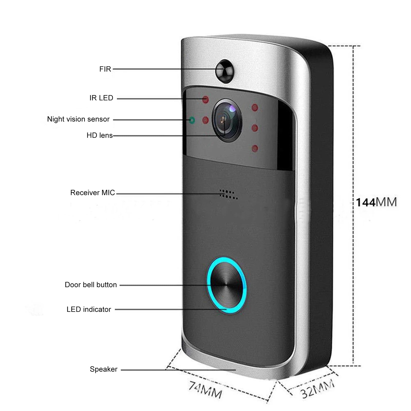 V5 Wireless Smart Doorbell Night Vision