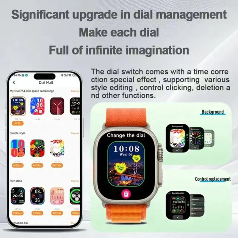 2024 Smartwatch Support SIM Card Cellular Network Sports Mode 4G T83pro Supports APP Bluetooth Connection Earphones Smartwatch