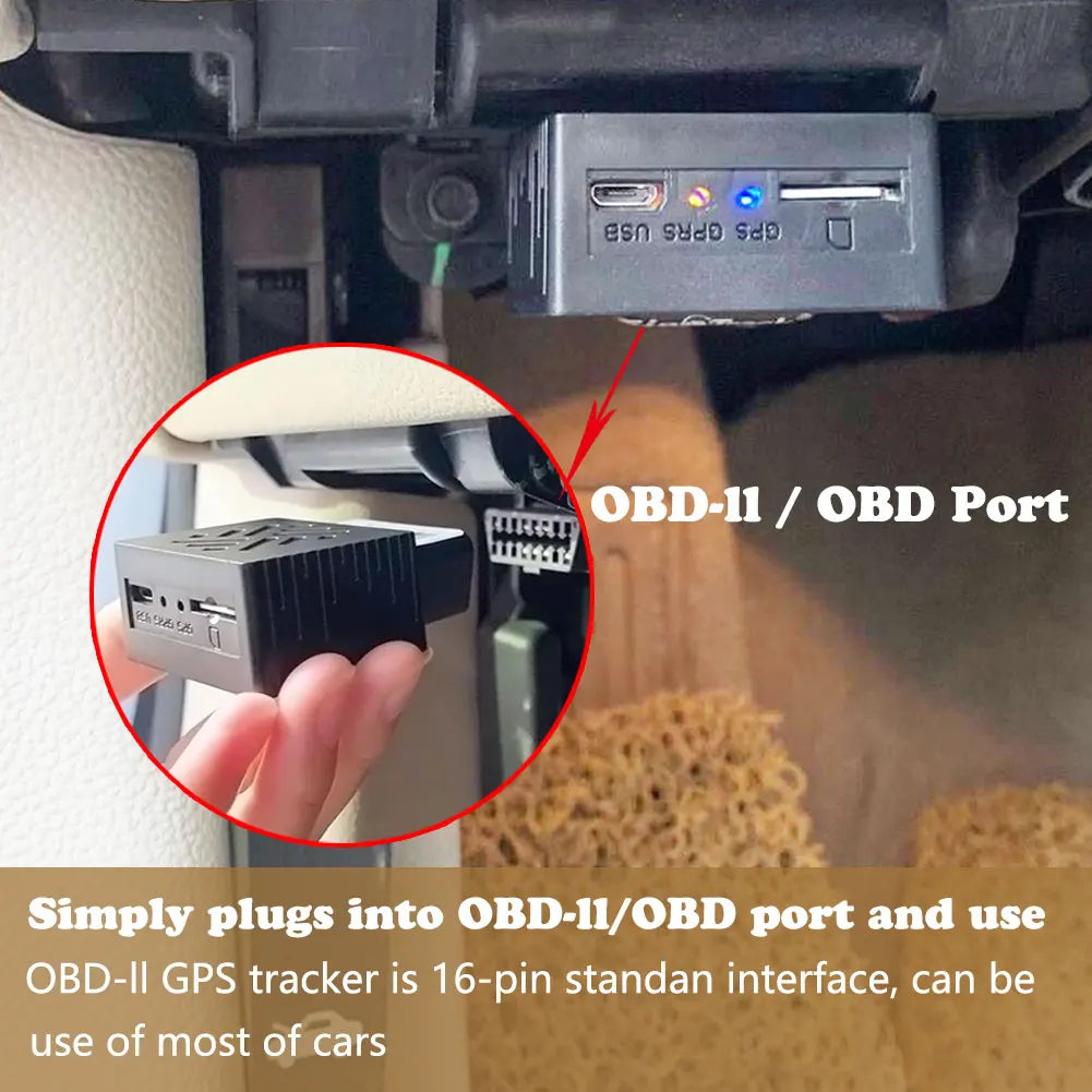 OBD II GPS Tracker 16PIN OBD Plug Car Play